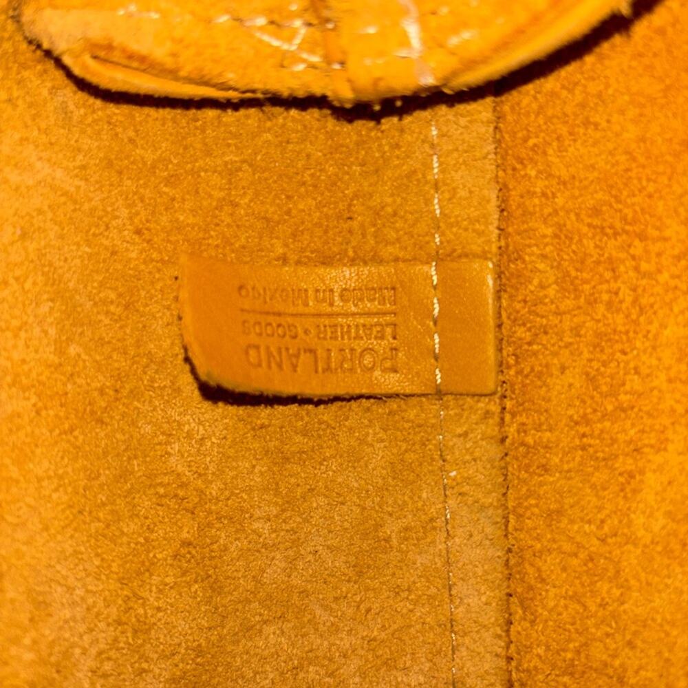 Portland Leather Mini Crossbody Tote in “Sunshine” Yellow Leather w/coin pouch - Picture 8 of 12